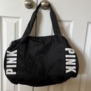 PINK tote bag black